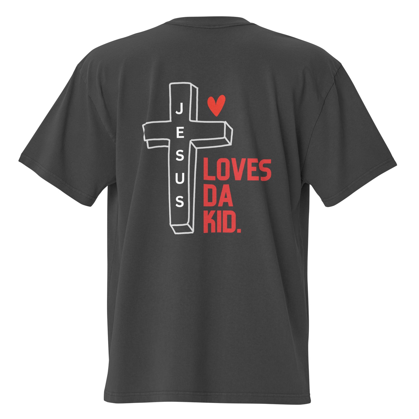 Jesus Loves Da Kid Oversized faded t-shirt
