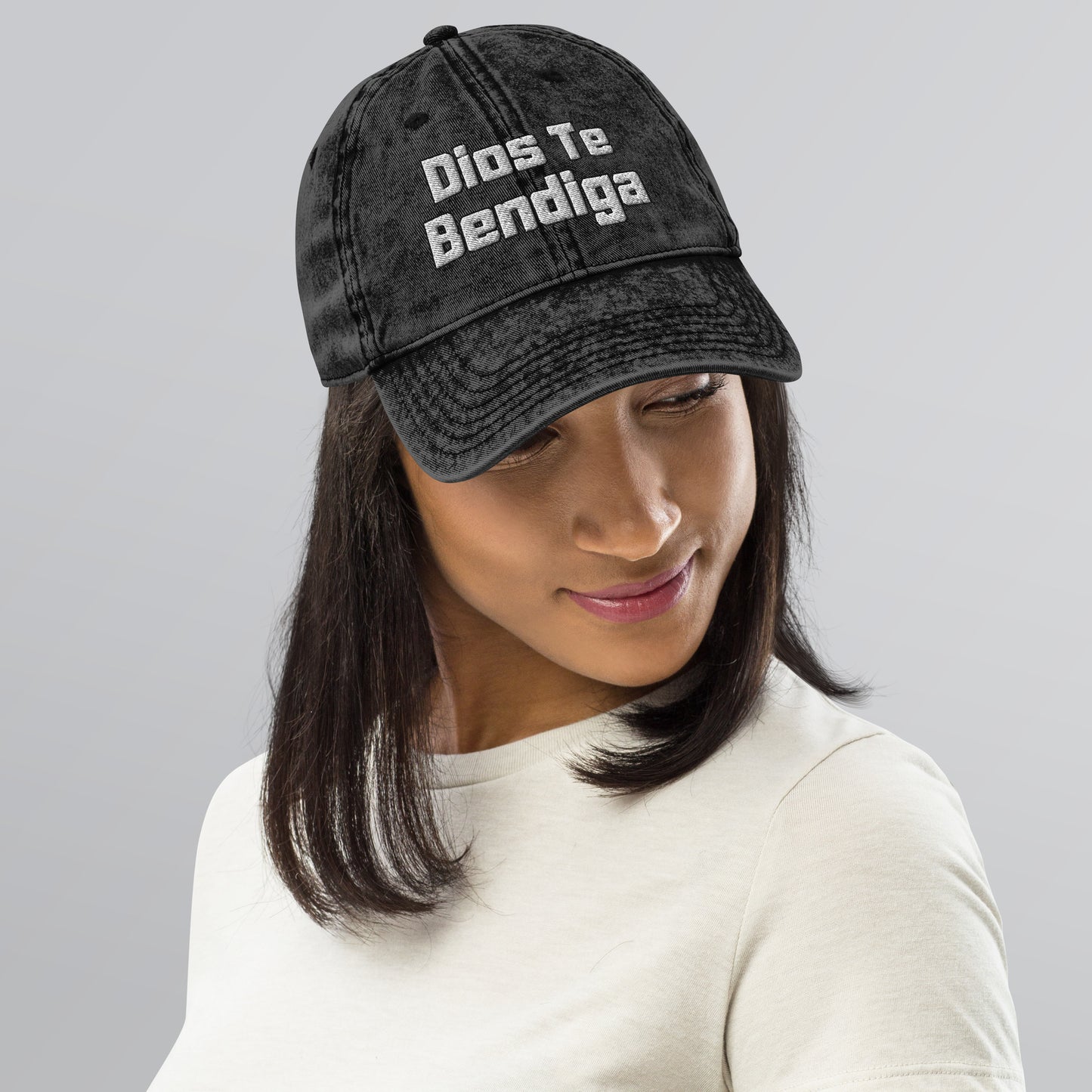 Dios Te Bendiga (God Bless You) Vintage Cotton Twill Cap by La Sal Apparel
