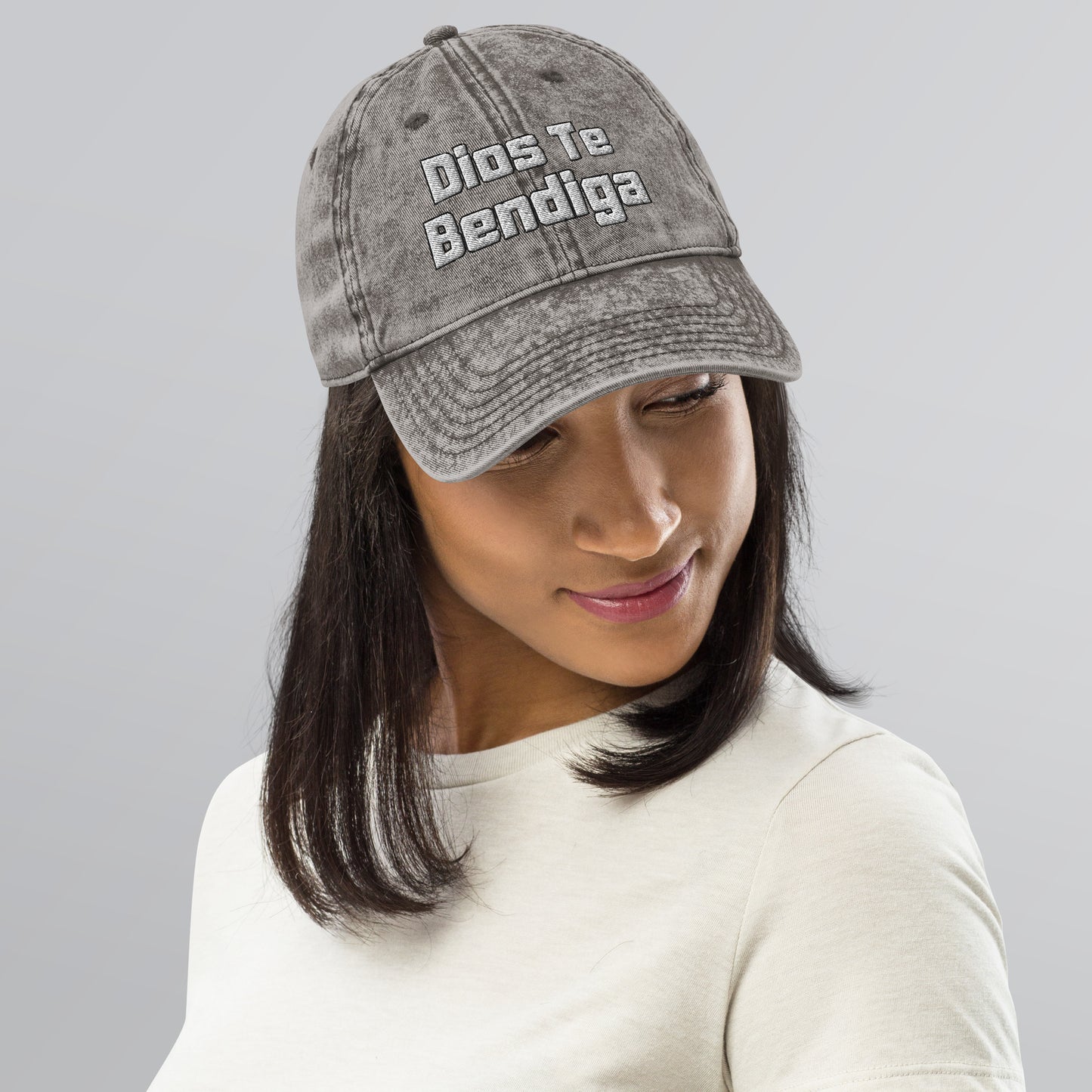 Dios Te Bendiga (God Bless You) Vintage Cotton Twill Cap by La Sal Apparel