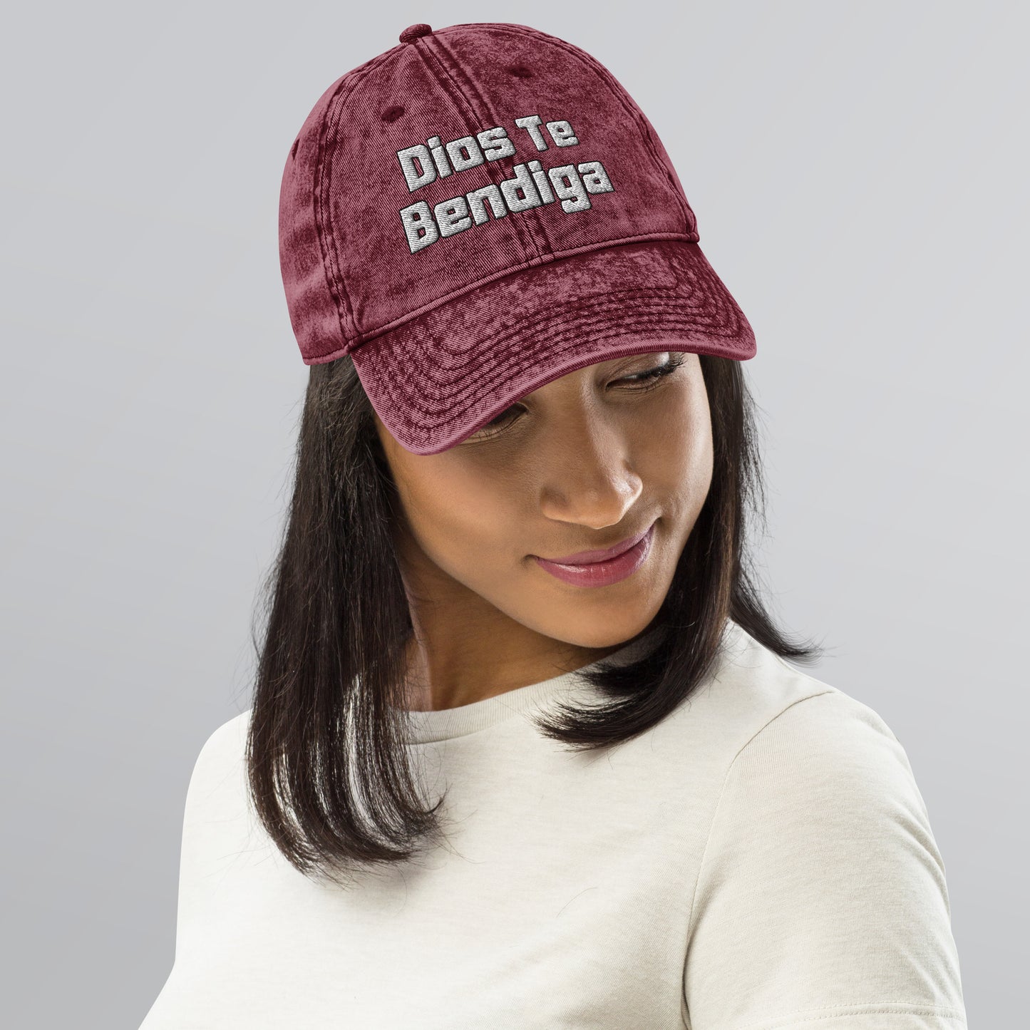 Dios Te Bendiga (God Bless You) Vintage Cotton Twill Cap by La Sal Apparel