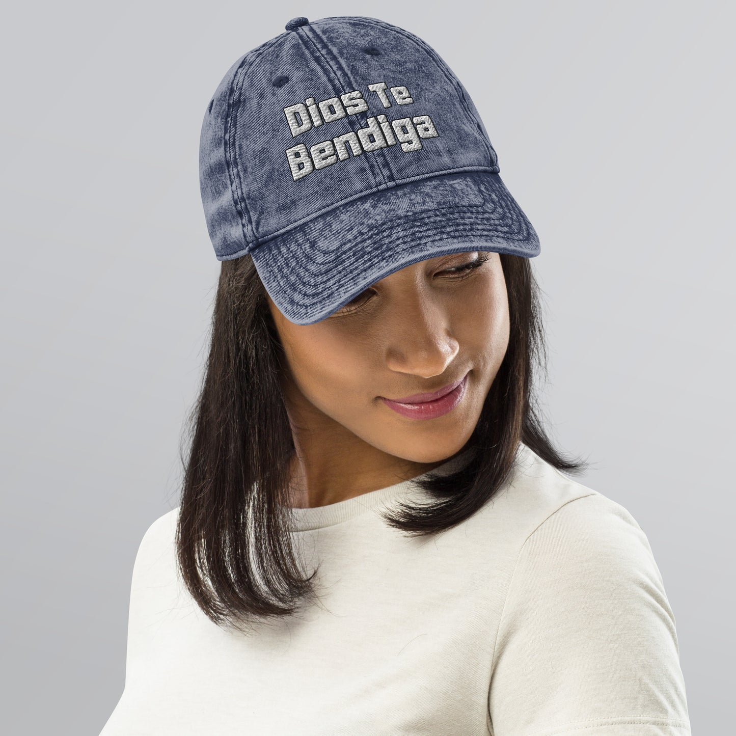 Dios Te Bendiga (God Bless You) Vintage Cotton Twill Cap by La Sal Apparel